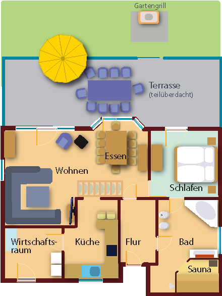 Ferienhaus 248 Grundriss unten